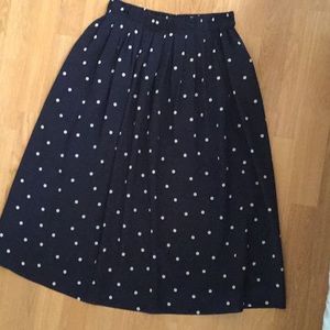 J. Crew polka dot full skirt